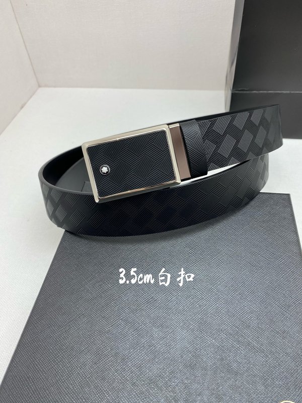 몽블랑 3.5cm 폭 소 가죽 핀 버클 벨트 001-219567