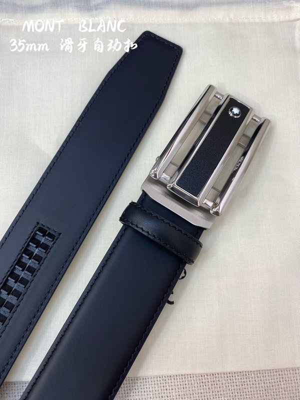 몽블랑 남성용 자동 벨트 34MM 폭 스틸 버클 001-219576