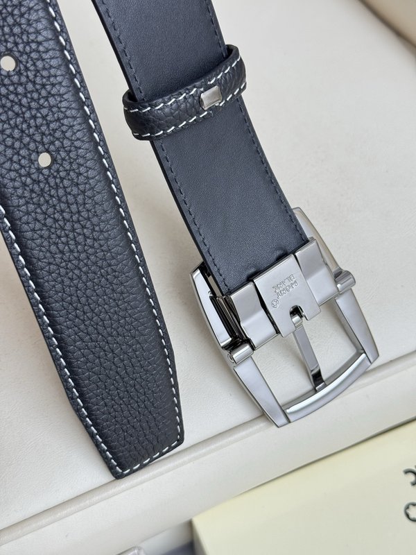 몽블랑 3.5cm 폭 소 가죽 핀 버클 벨트 001-219591