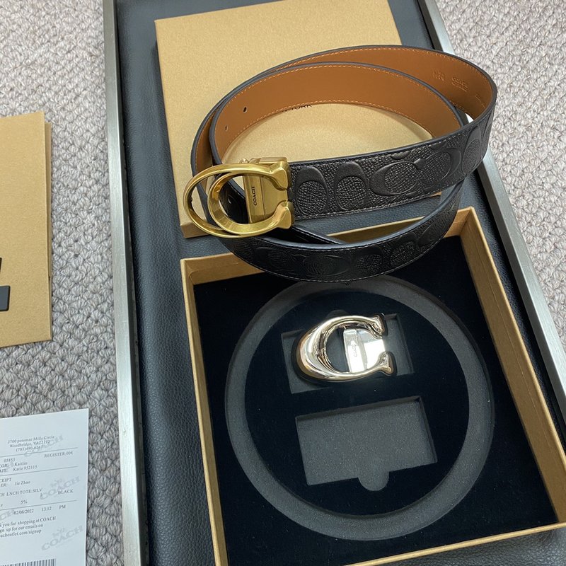 COACH 코치 남성용 버클 교체 가능 벨트 3.5cm 001-219596