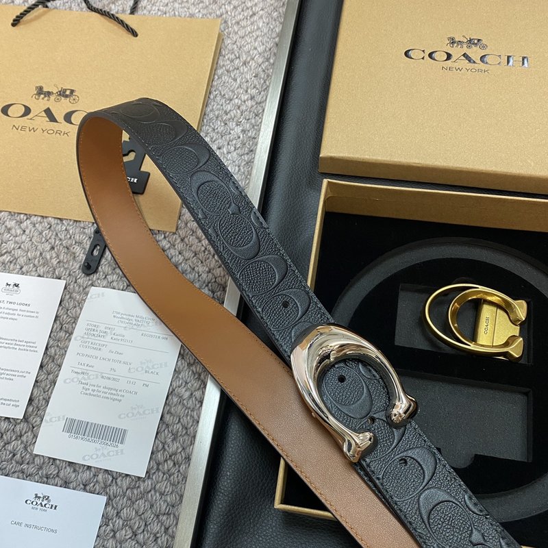 COACH 코치 남성용 버클 교체 가능 벨트 3.5cm 001-219596