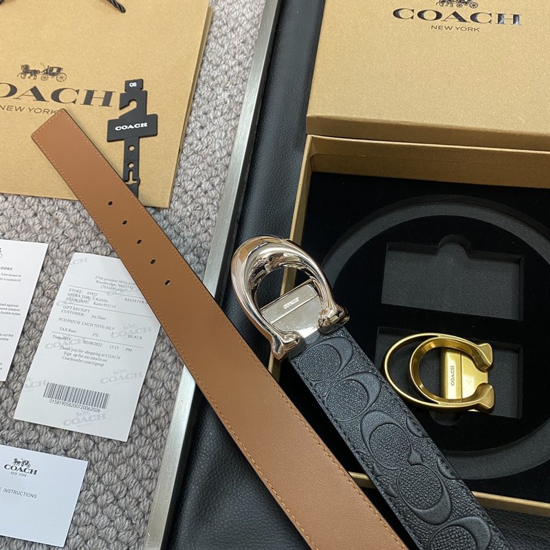 COACH 코치 남성용 버클 교체 가능 벨트 3.5cm 001-219596