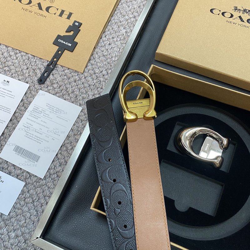 COACH 코치 남성용 버클 교체 가능 벨트 3.5cm 001-219596
