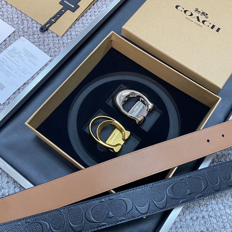 COACH 코치 남성용 버클 교체 가능 벨트 3.5cm 001-219596