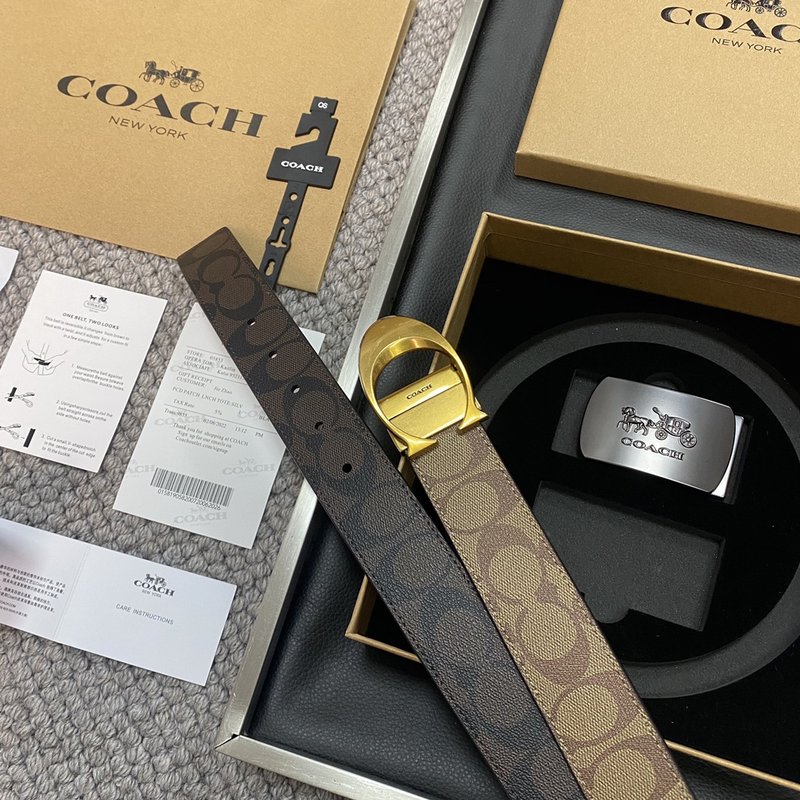 COACH 코치 교체형 버클 로고 벨트 3.5cm 001-219598