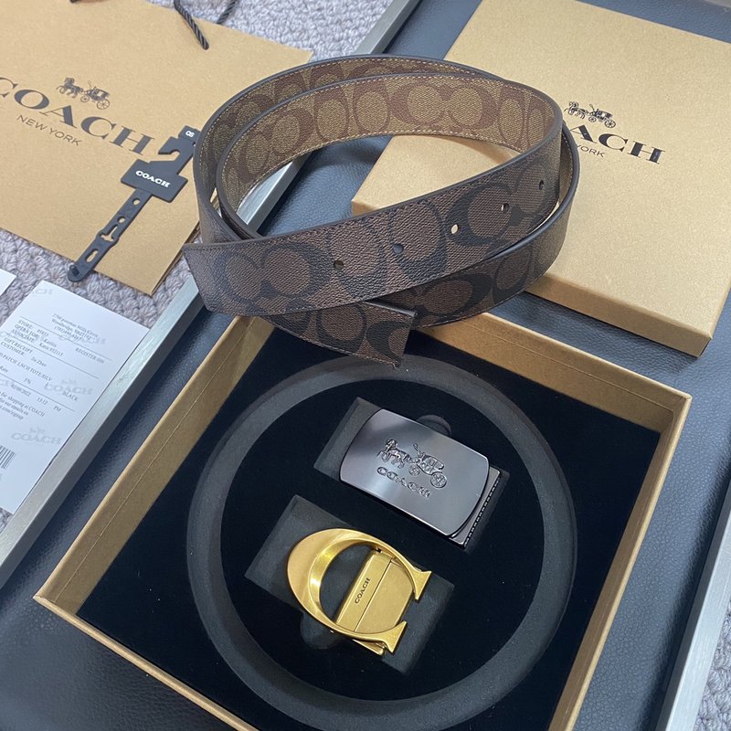 COACH 코치 교체형 버클 로고 벨트 3.5cm 001-219598