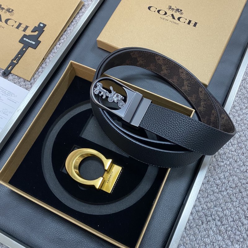 COACH 코치 블랙 교체형 벨트 3.5cm 001-219600