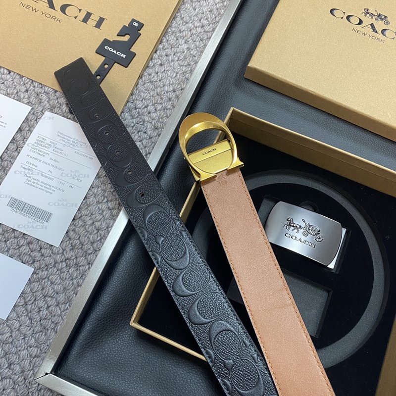 코치 패션 버클 핀 벨트 3.5cm 폭 001-219602