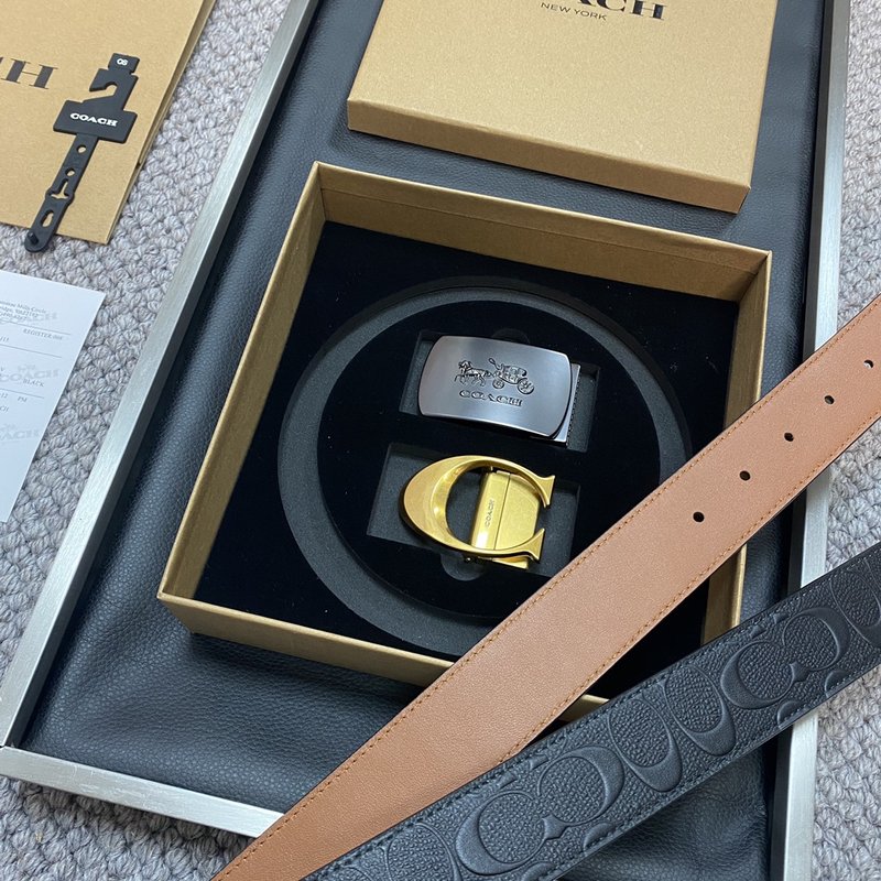 코치 패션 버클 핀 벨트 3.5cm 폭 001-219602