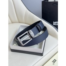 몬블랑 3.5cm 폭 소 가죽 핀 버클 벨트 001-219605