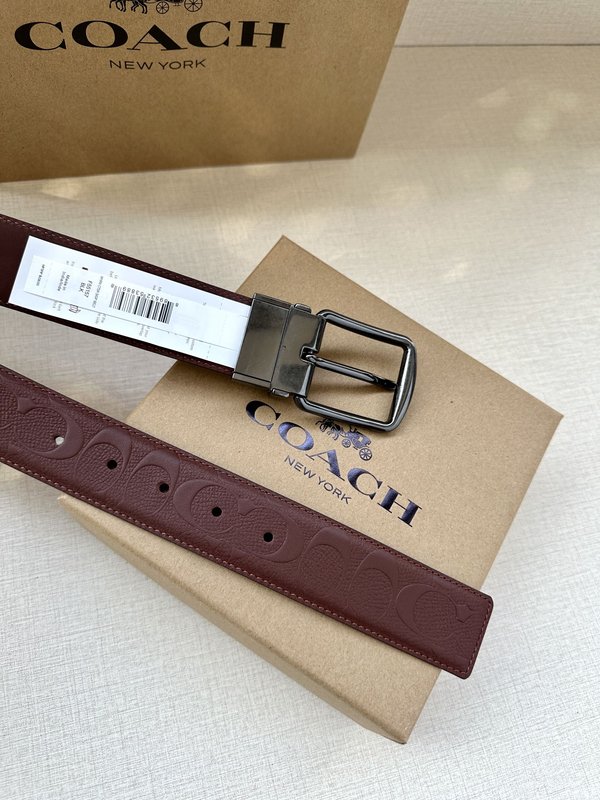 코치 양면 스포츠 송아지 가죽 벨트 3.7cm 폭 001-219609