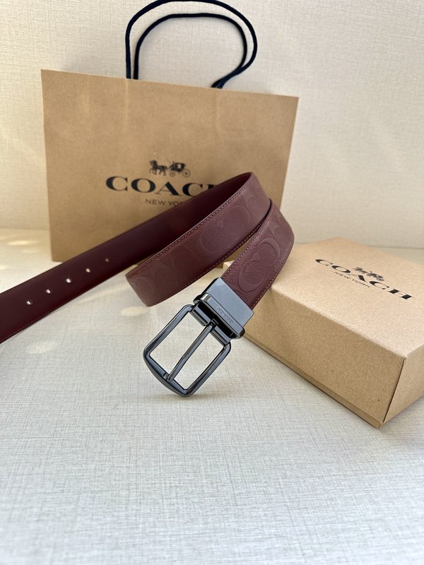 코치 양면 스포츠 송아지 가죽 벨트 3.7cm 폭 001-219609