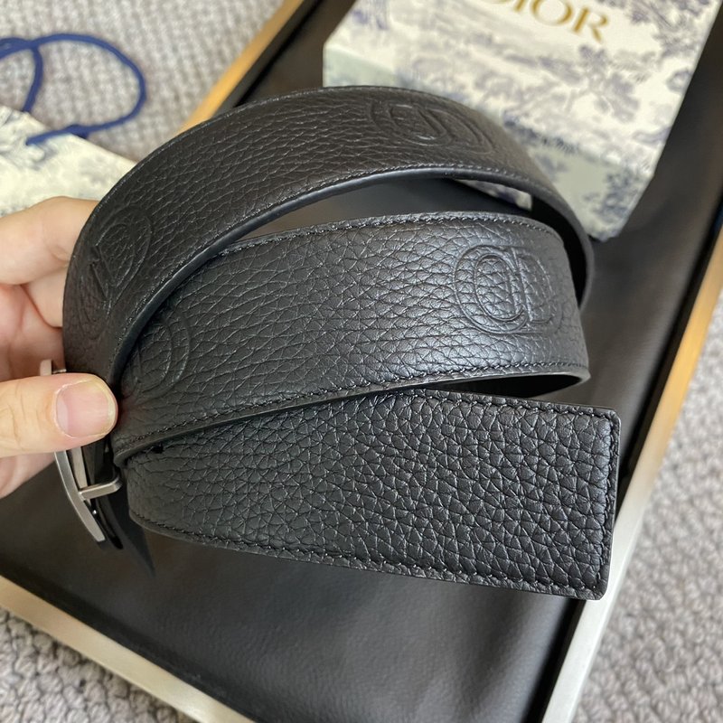디올 DIOR 클래식 레터 캔버스 가죽 벨트 001-219617