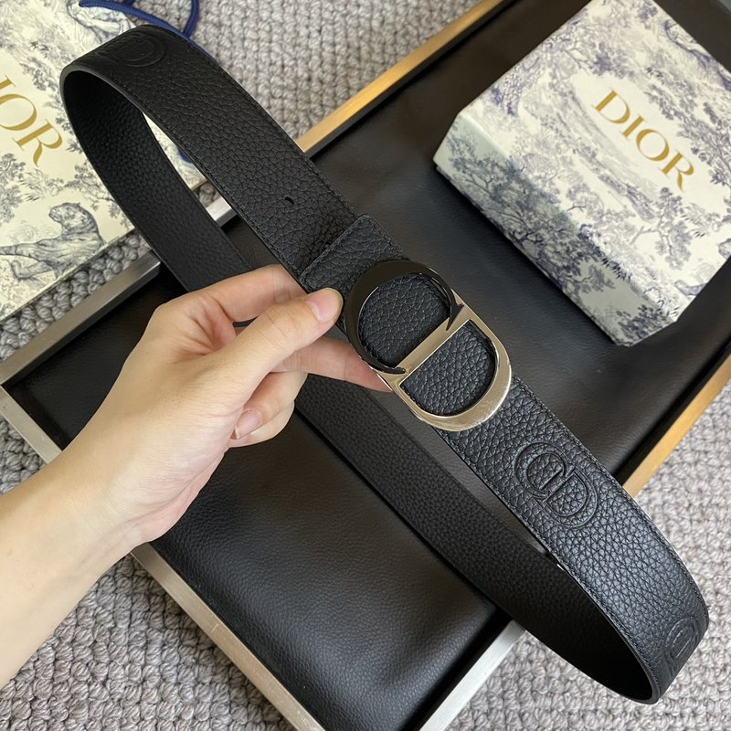 디올 DIOR 클래식 레터 캔버스 가죽 벨트 001-219617