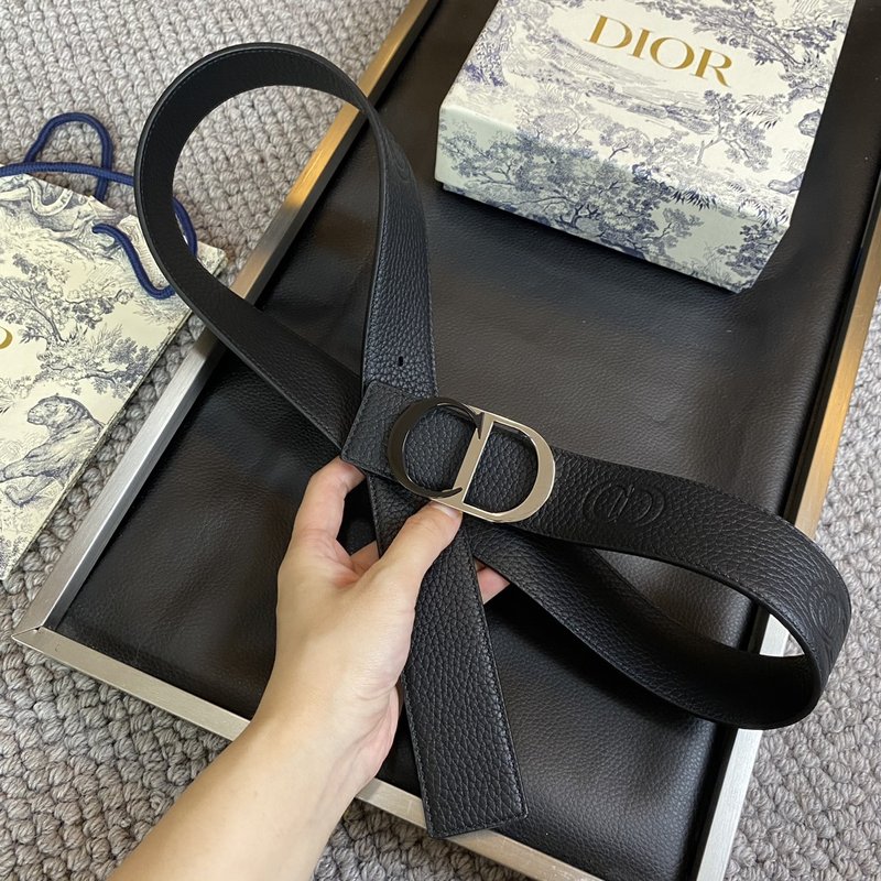 디올 DIOR 클래식 레터 캔버스 가죽 벨트 001-219617