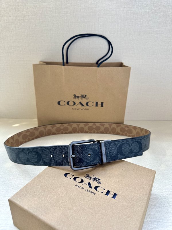 COACH 양면 송아지 가죽 벨트 3.7cm 001-219620