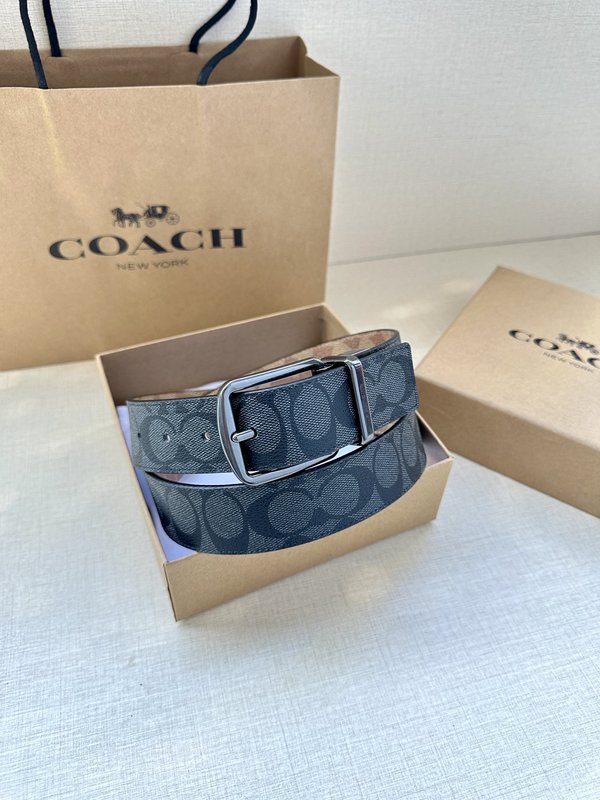 COACH 양면 송아지 가죽 벨트 3.7cm 001-219620