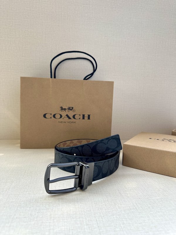 COACH 양면 송아지 가죽 벨트 3.7cm 001-219620