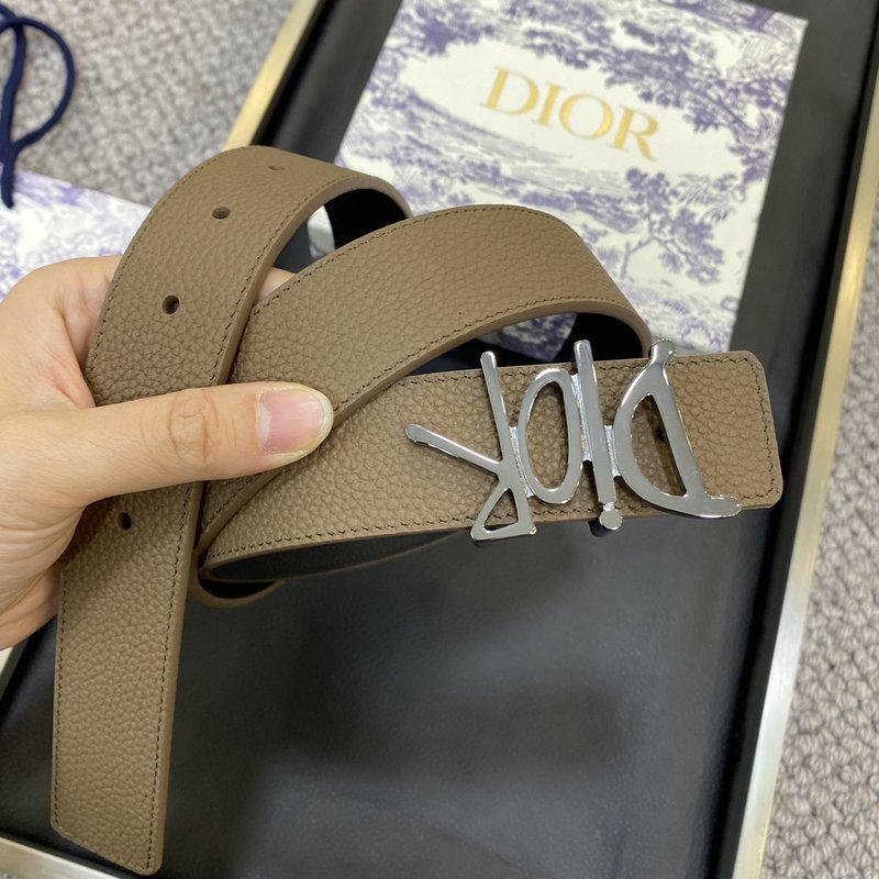 디올 DIOR 클래식 레터 캔버스 스틸 버클 벨트 001-219680