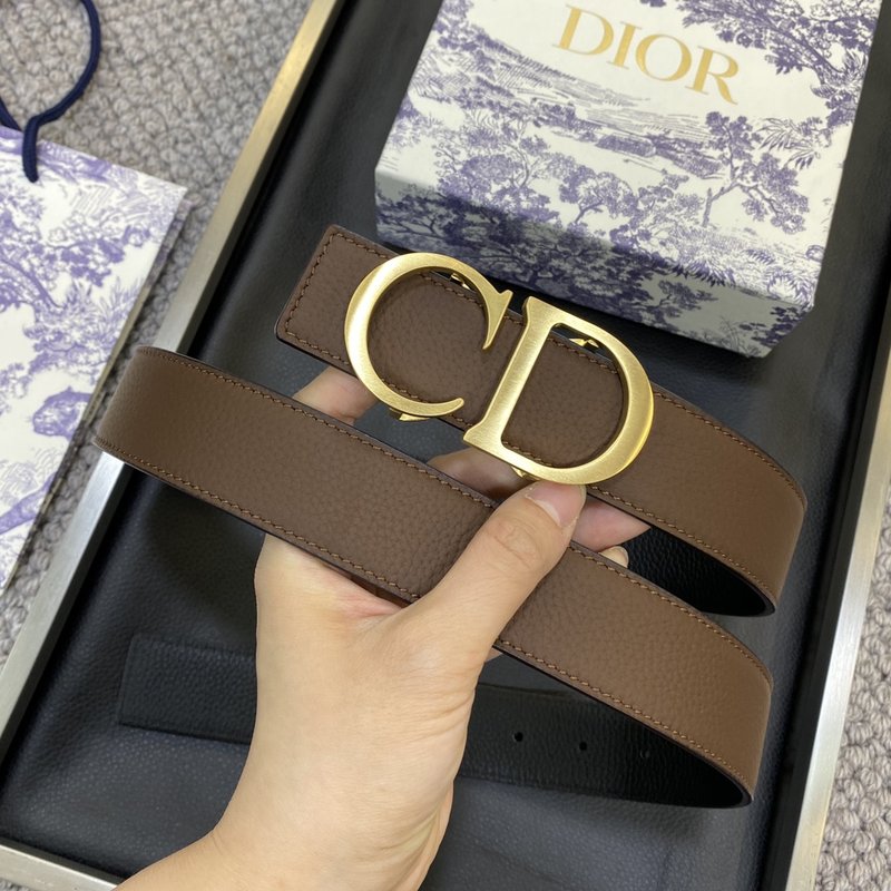 디올 DIOR 클래식 CD 버클 소 가죽 벨트 001-219684