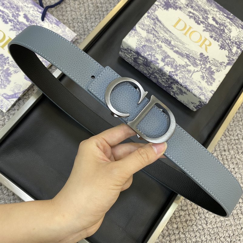 디올 Dior 클래식 레터 캔버스 가죽 벨트 3.5CM 001-219686