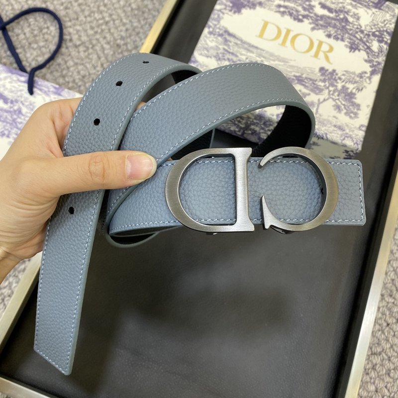 디올 Dior 클래식 레터 캔버스 가죽 벨트 3.5CM 001-219686