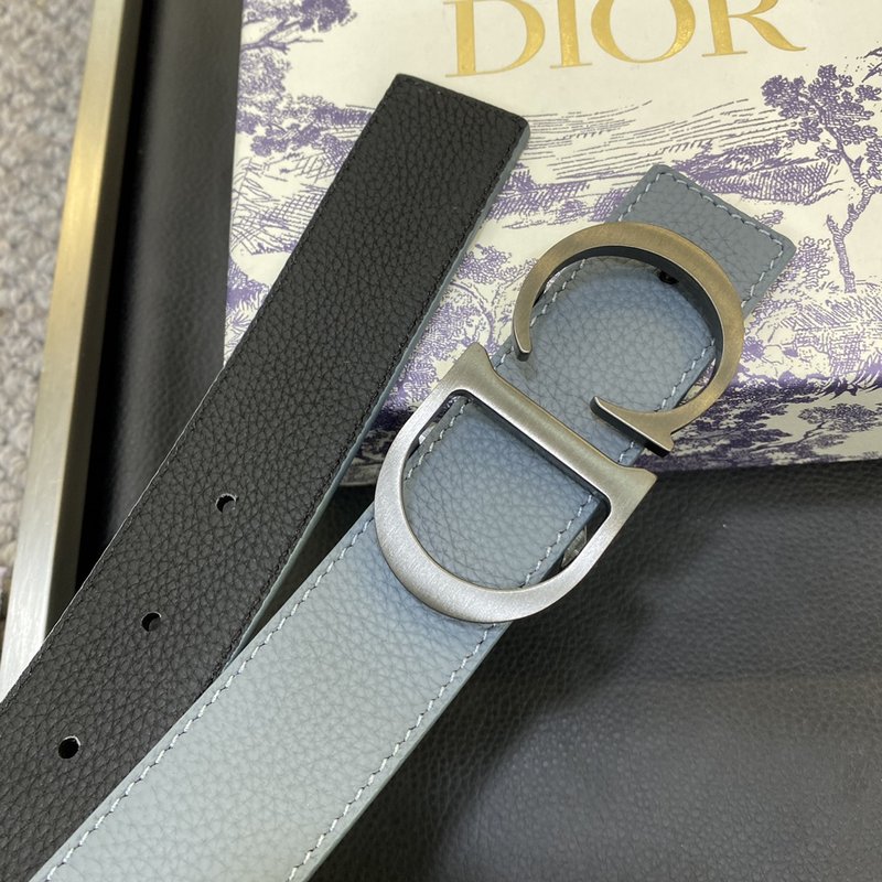 디올 Dior 클래식 레터 캔버스 가죽 벨트 3.5CM 001-219686
