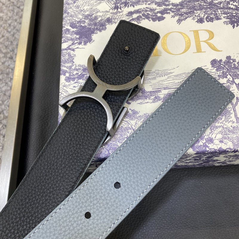 디올 Dior 클래식 레터 캔버스 가죽 벨트 3.5CM 001-219686