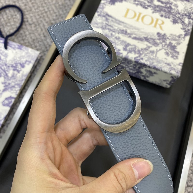 디올 Dior 클래식 레터 캔버스 가죽 벨트 3.5CM 001-219686