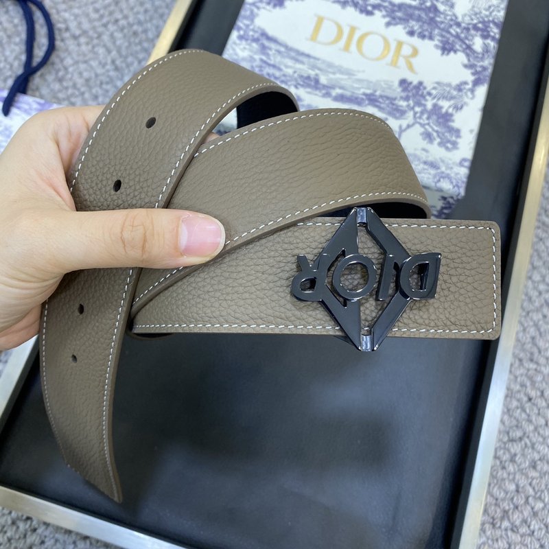 디올 DIOR 클래식 레터 캔버스 가죽 벨트 001-219687