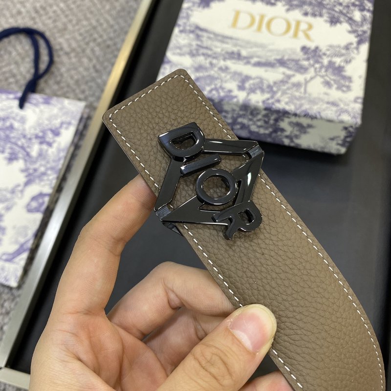 디올 DIOR 클래식 레터 캔버스 가죽 벨트 001-219687
