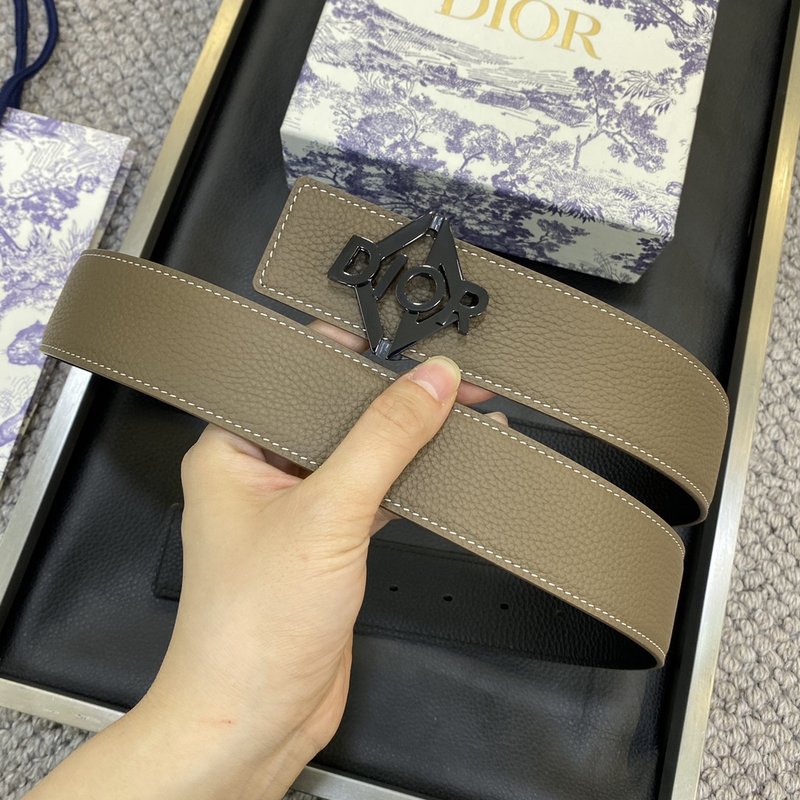 디올 DIOR 클래식 레터 캔버스 가죽 벨트 001-219687