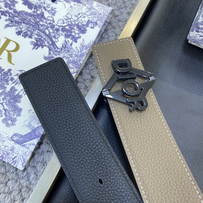 디올 DIOR 클래식 레터 캔버스 가죽 벨트 001-219687