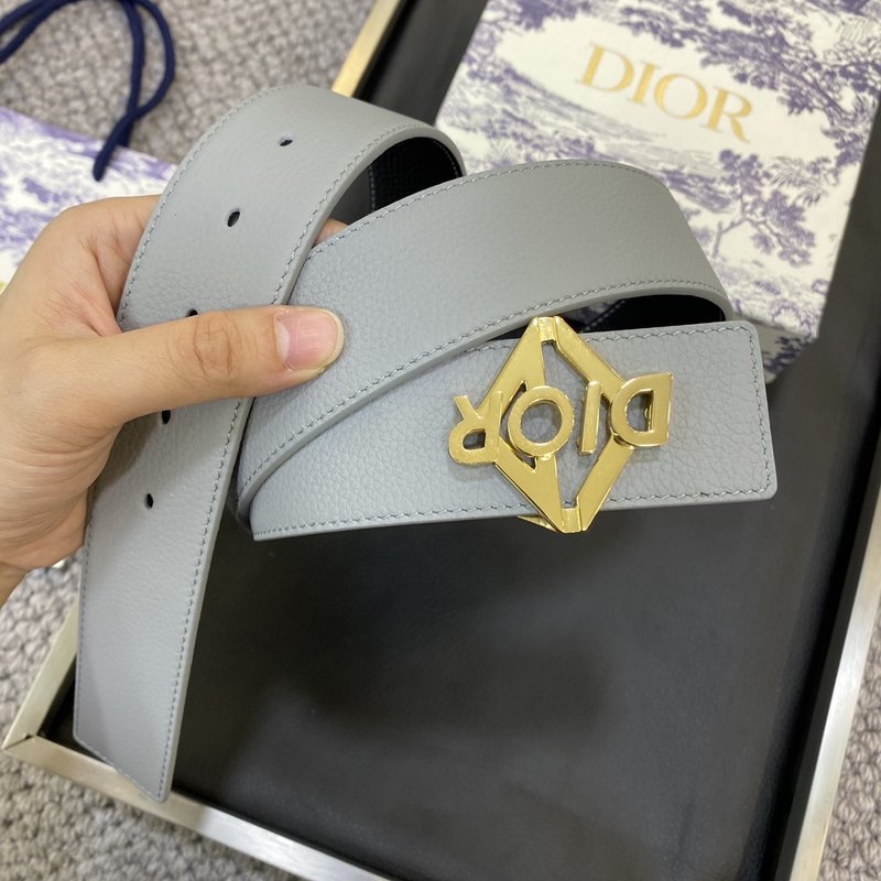 디올 DIOR 클래식 레터 캔버스 가죽 벨트 001-219688