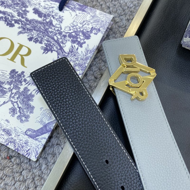 디올 DIOR 클래식 레터 캔버스 가죽 벨트 001-219688