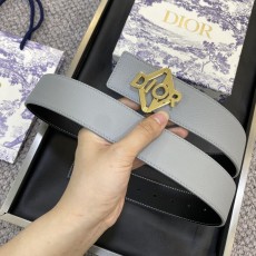 디올 DIOR 클래식 레터 캔버스 가죽 벨트 001-219688