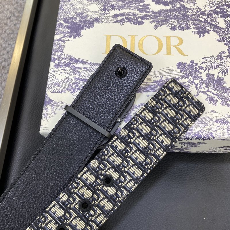 디올 DIOR 클래식 레터 패브릭 가죽 벨트 3.8CM 001-219690