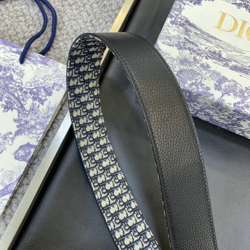 디올 DIOR 클래식 레터 패브릭 가죽 벨트 3.8CM 001-219690