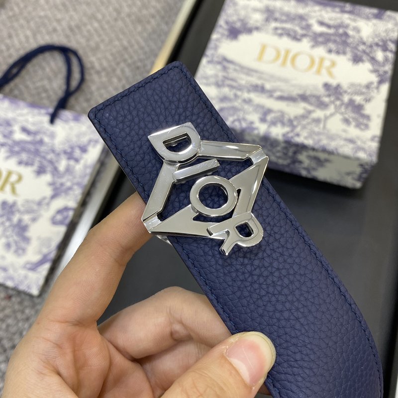 디올 DIOR 클래식 레터 캔버스 가죽 벨트 3.8CM 001-219695
