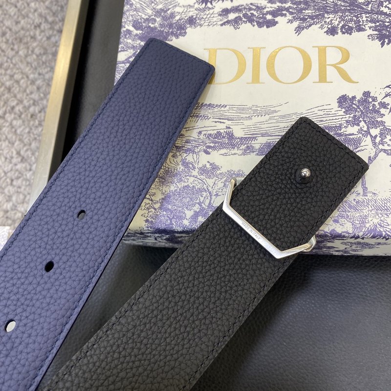 디올 DIOR 클래식 레터 캔버스 가죽 벨트 3.8CM 001-219695