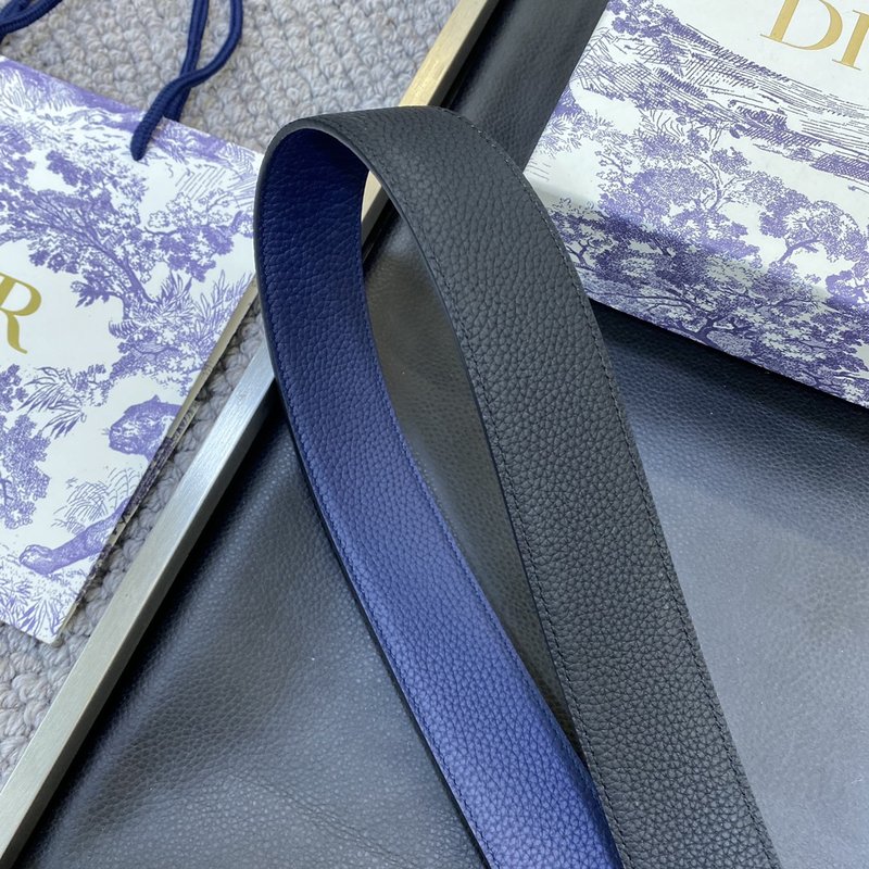 디올 DIOR 클래식 레터 캔버스 가죽 벨트 3.8CM 001-219695