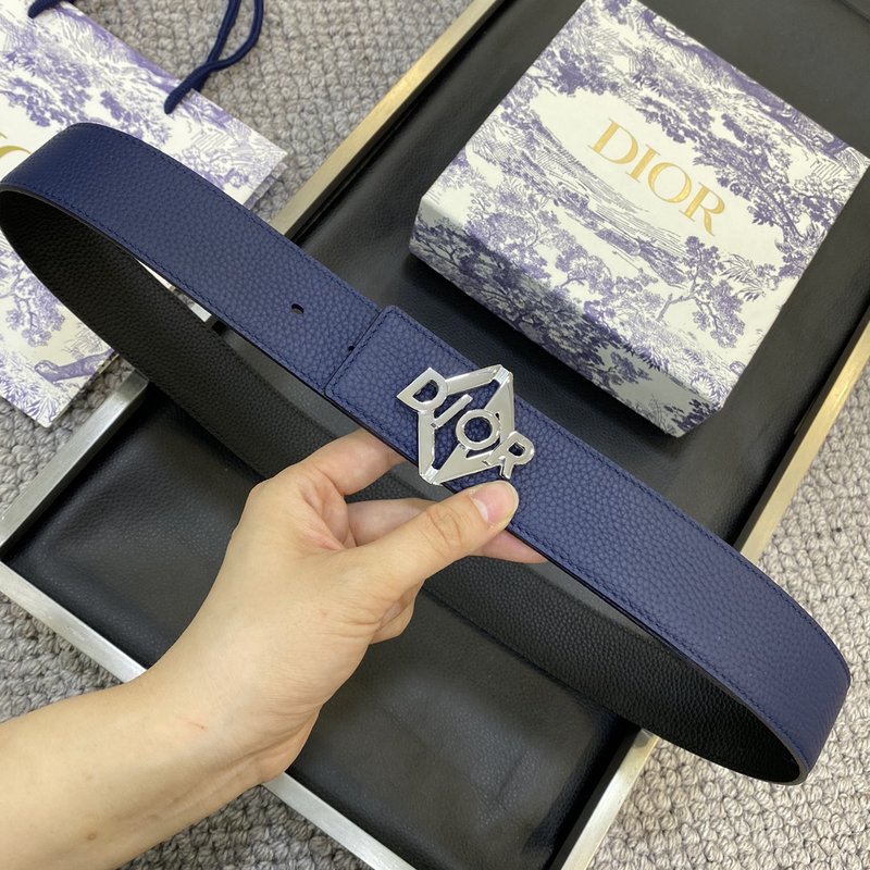 디올 DIOR 클래식 레터 캔버스 가죽 벨트 3.8CM 001-219695