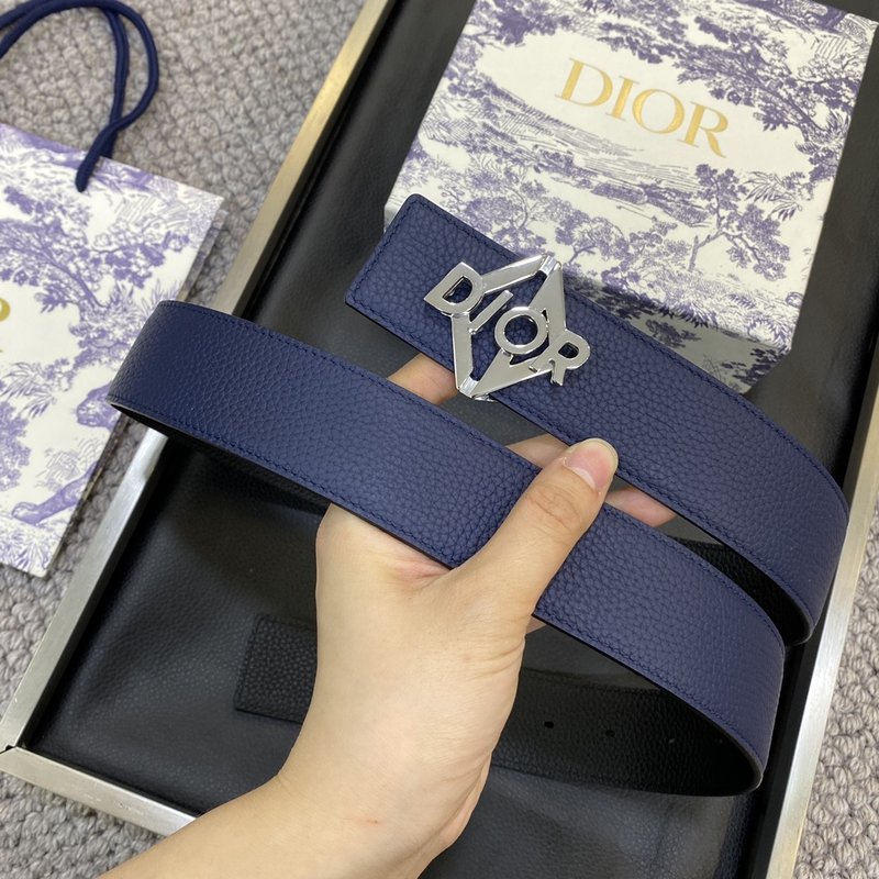디올 DIOR 클래식 레터 캔버스 가죽 벨트 3.8CM 001-219695