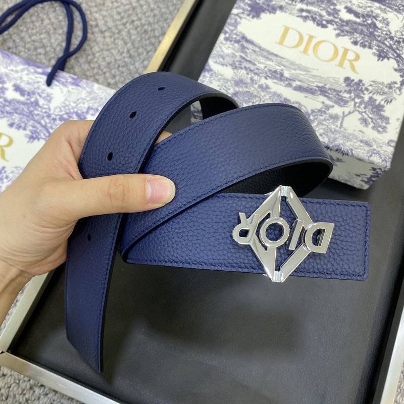 디올 DIOR 클래식 레터 캔버스 가죽 벨트 3.8CM 001-219695