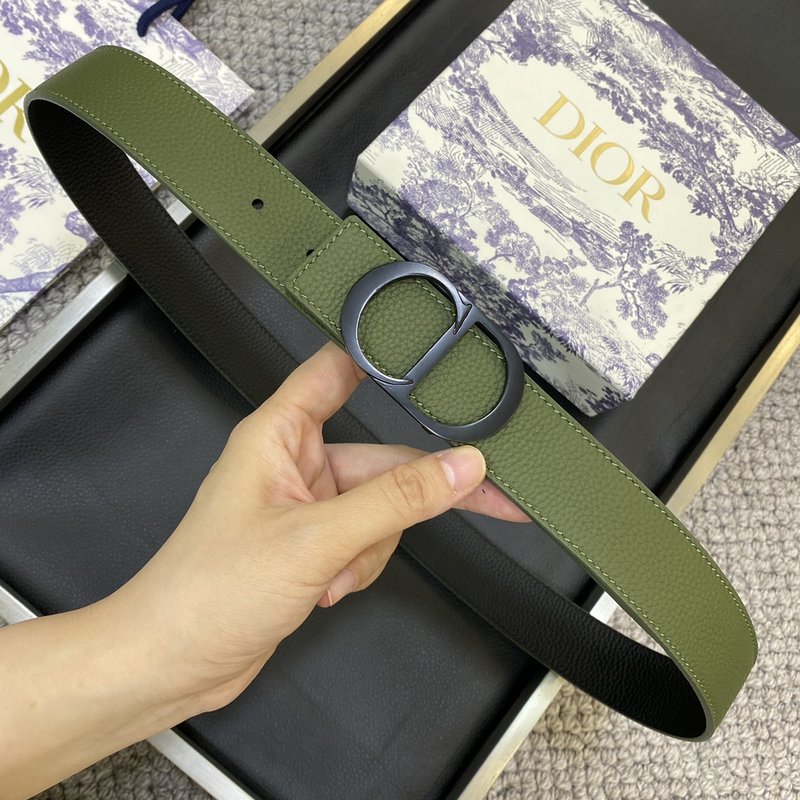 디올 DIOR 클래식 레터 패턴 와이드 가죽 벨트 001-219710