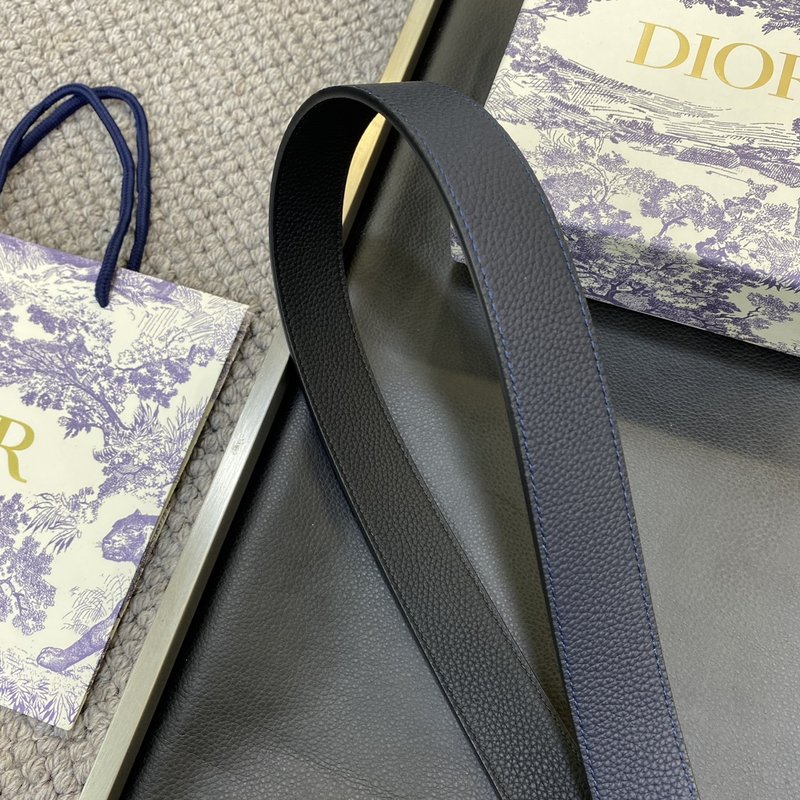 디올 DIOR 클래식 레터링 캔버스 가죽 벨트 001-219716