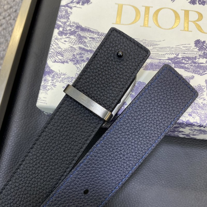 디올 DIOR 클래식 레터링 캔버스 가죽 벨트 001-219716