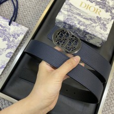 디올 DIOR 클래식 레터링 캔버스 가죽 벨트 001-219716
