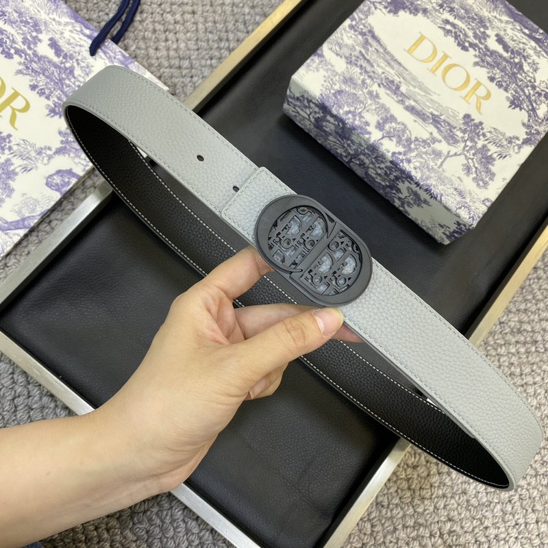 디올 DIOR 클래식 레터 캔버스 가죽 벨트 001-219717