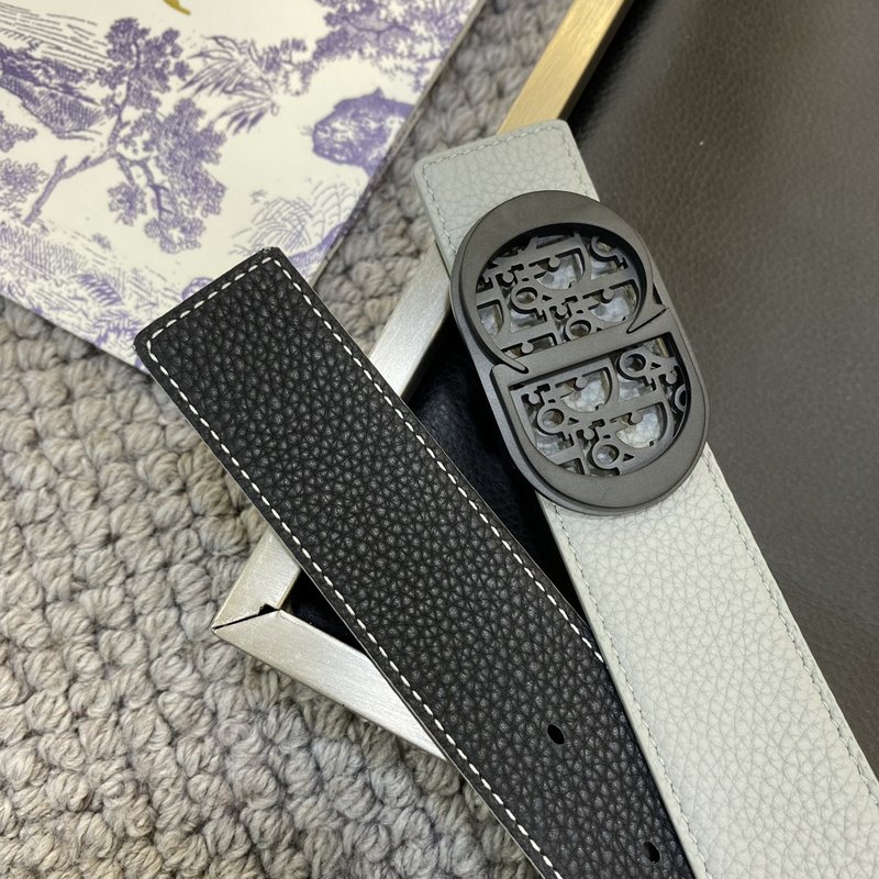디올 DIOR 클래식 레터 캔버스 가죽 벨트 001-219717
